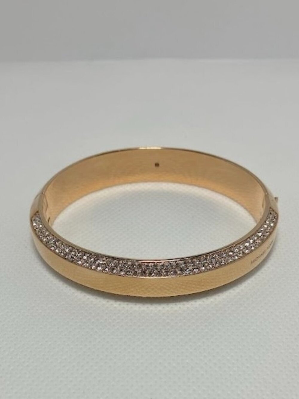 Michael Kors Rose Gold Tone Brilliance Pave Hinged Bangle Bracelet Elegant
